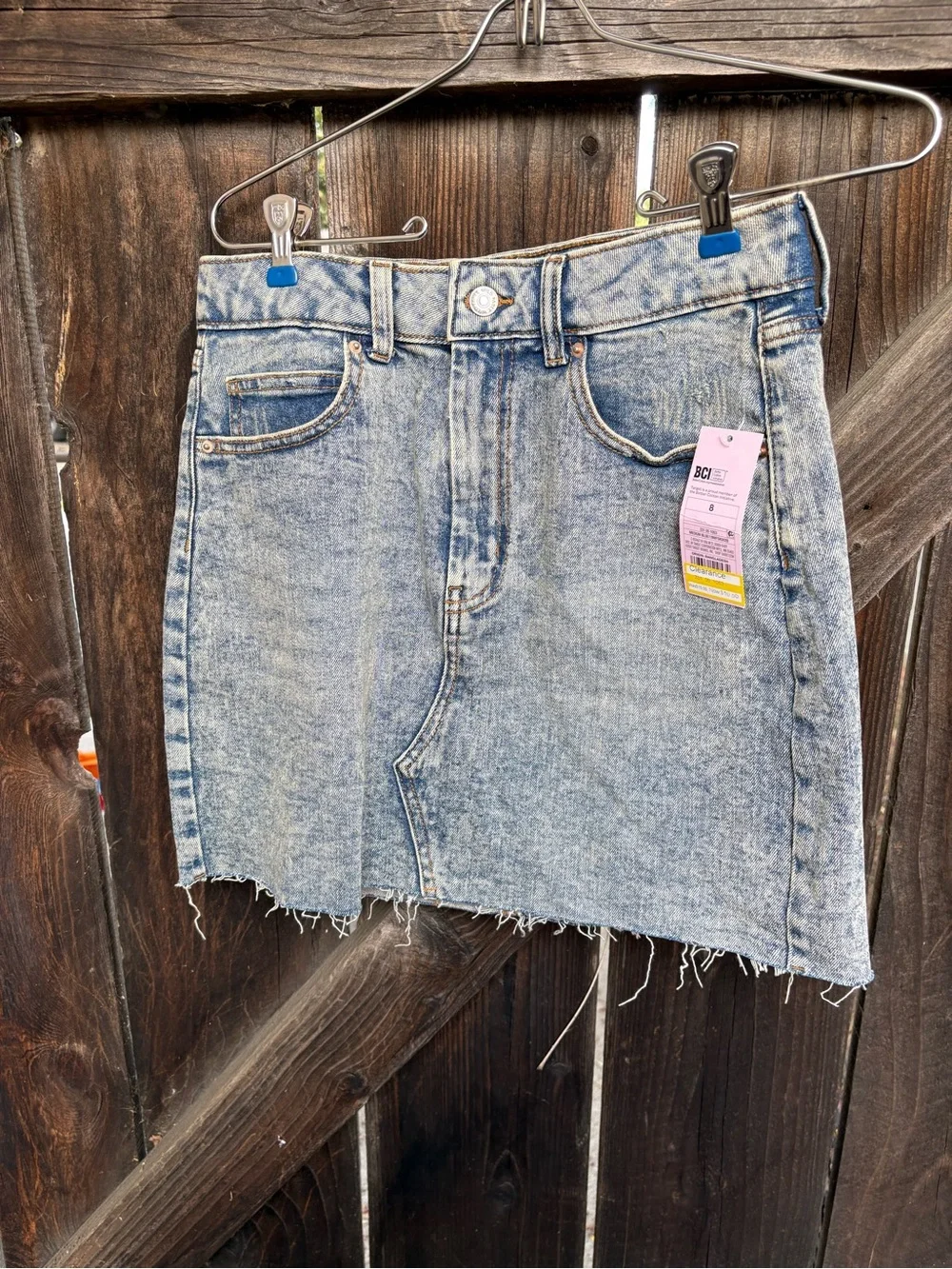 wild fable Light Blue Acid Wash Denim Mini Skirt